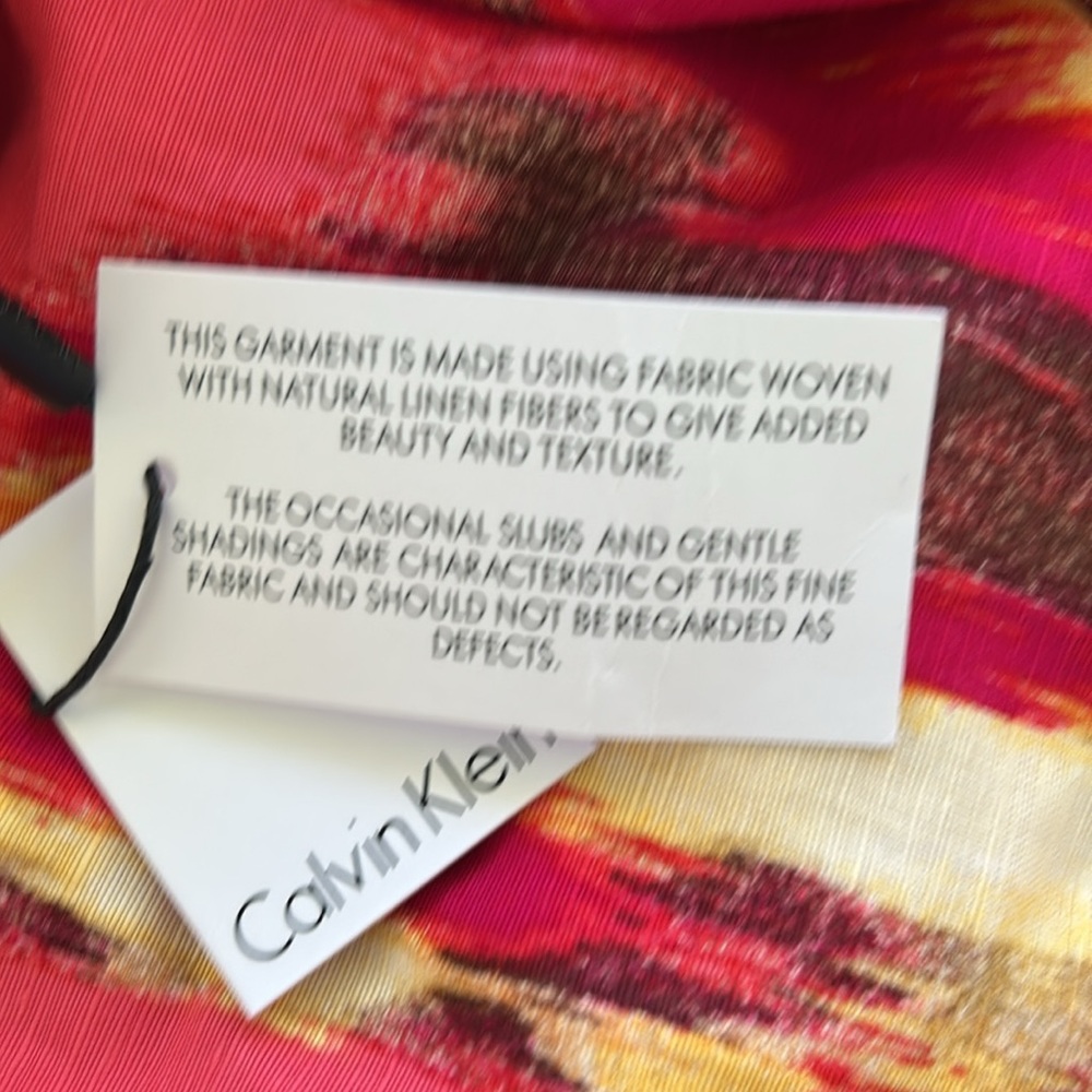 Calvin Klein NWT Skirt with Sash belt color Poppy Multi size 6 - Picture 6 of 6